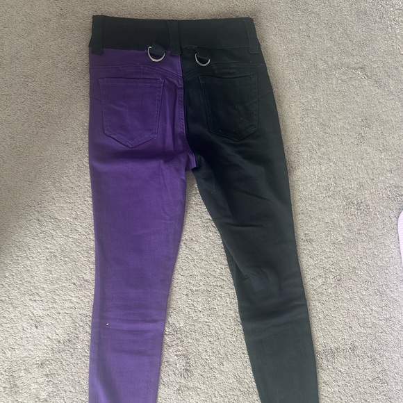 Hot Topic Black and Purple Skinny Jeans - Picture 2 of 5